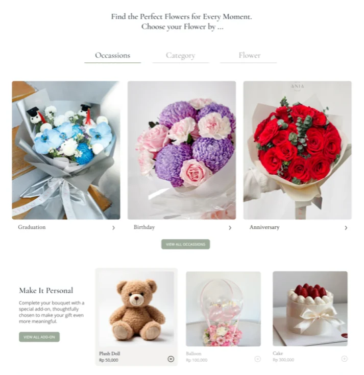 Flower shop e-commerce website